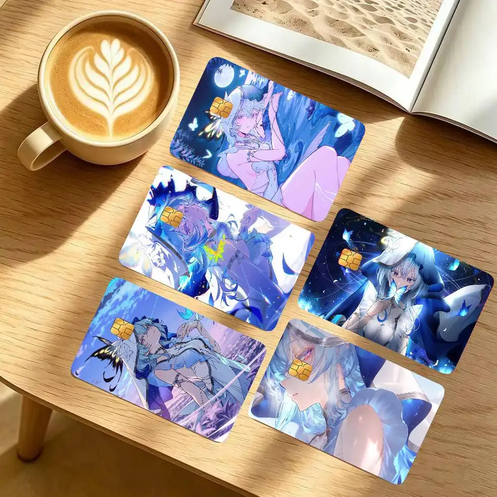 The Shorekeeper Game W-Wuthering Waves Card Sticker 4Pcs Credit Card Skin Anti Scratch Bank Debit Card Decal