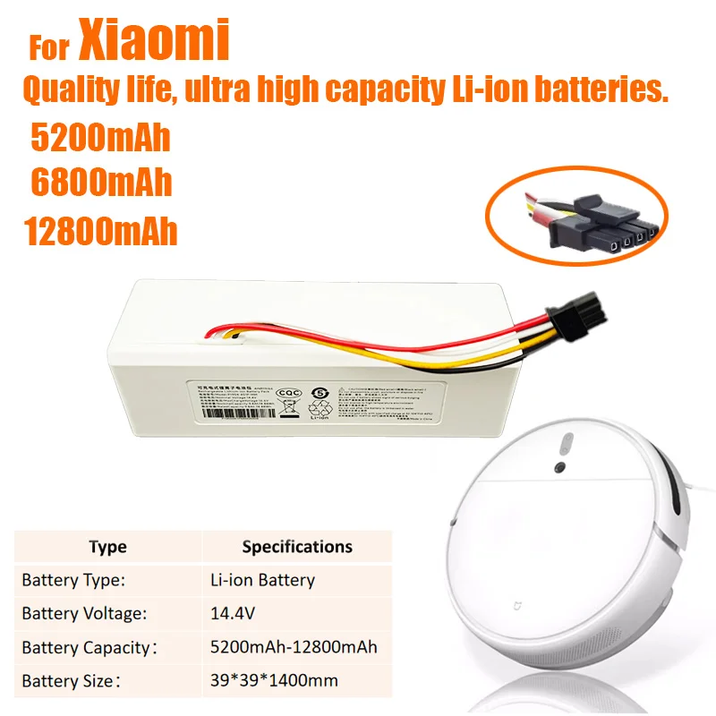 

Сменные батареи для робота-пылесоса Xiaomi Mijia 1C, повышенной емкости, аналогичного качества, VXQ01/RM P1904-4S1P-MM