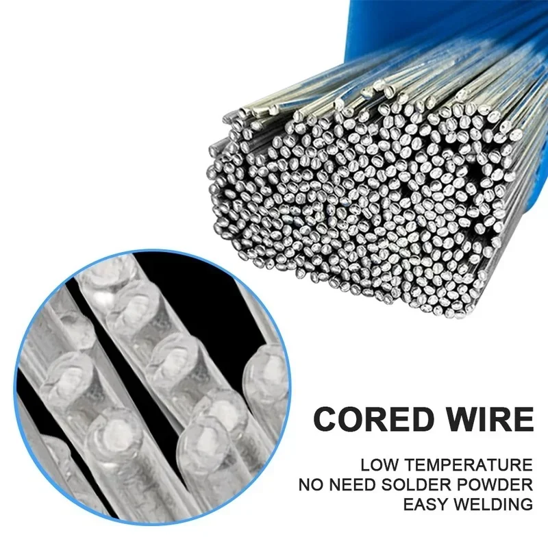 50/100pcs Low Temperature Easy Melt Aluminum Universal Silver Welding Rod Cored Wire Rod Solder No Need Solder Powder Weld Bar