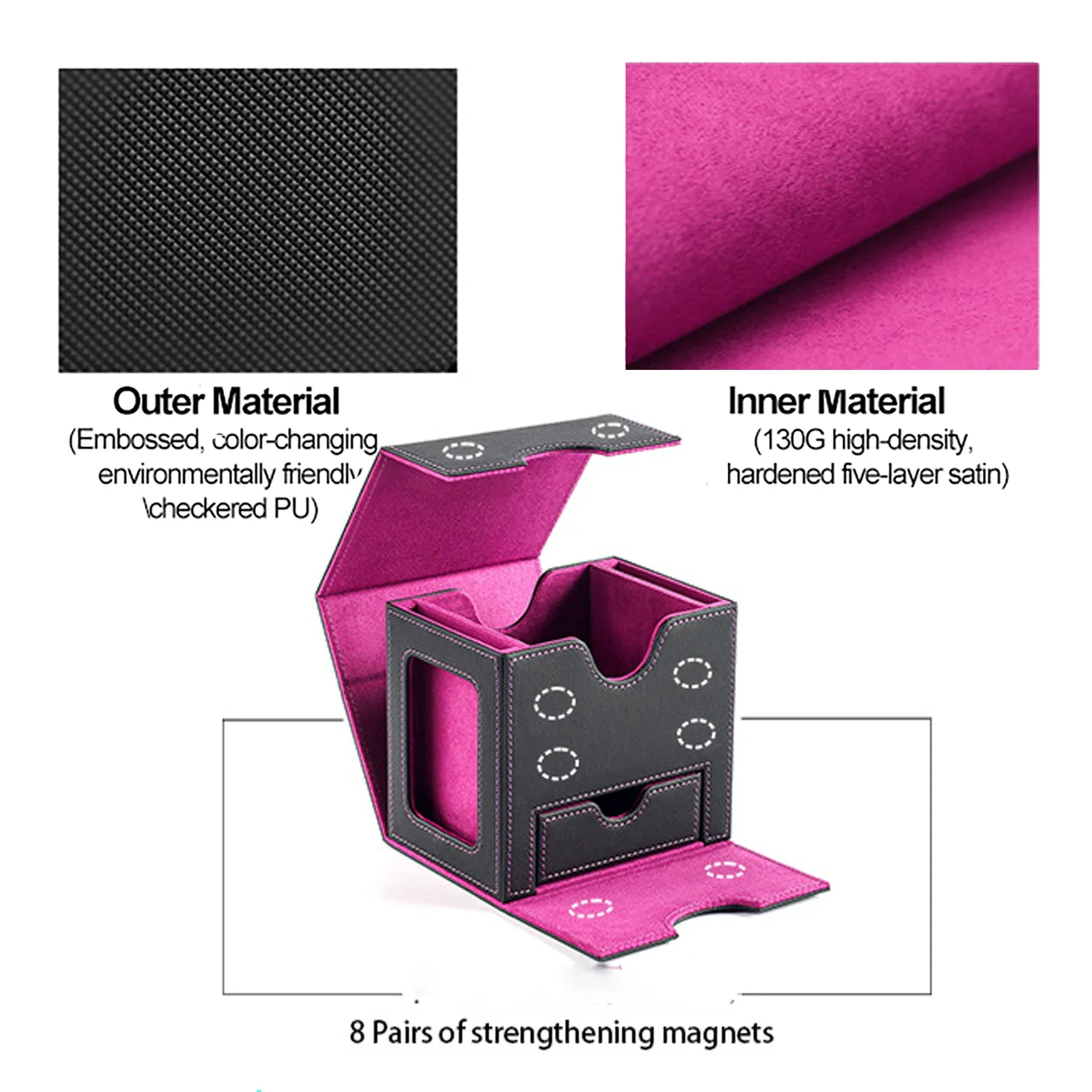 100+ Load Trading Card Deck Box PU Leather Magnetic Closure Game Card Cardpack Storage Box for YuGiOh MTG TCG Sport Cards