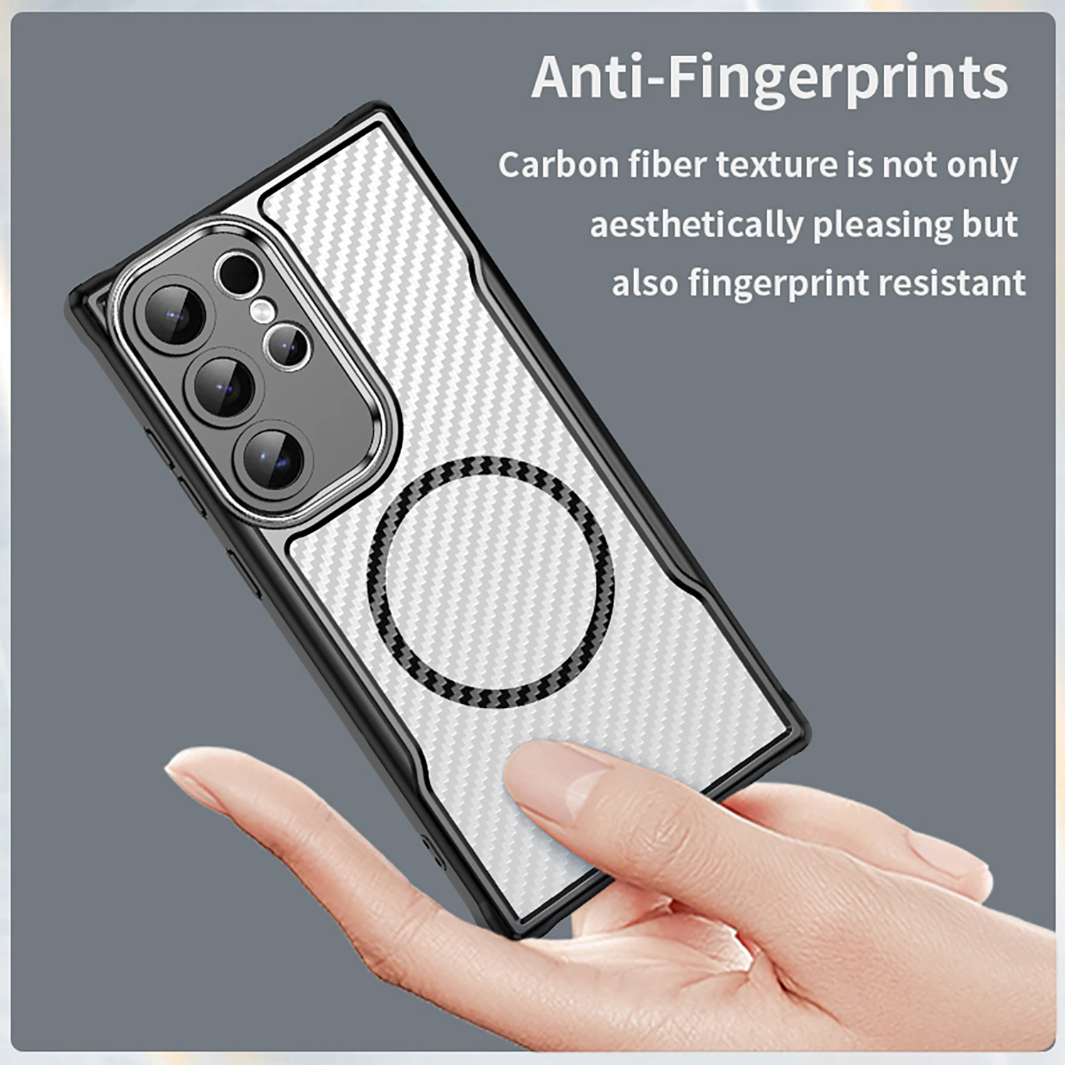 HARUINO is suitable for samsung galaxy S24ultra phone case samsung S23 magnetic charging transparent anti drop fashionable case