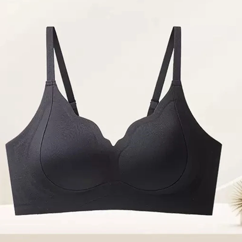 Seamless Contrast Color Fixed Cup Women's Bra Lift and Gather Small Chest Without Steel Ring Adjustable Underwear Sports Bra image 6