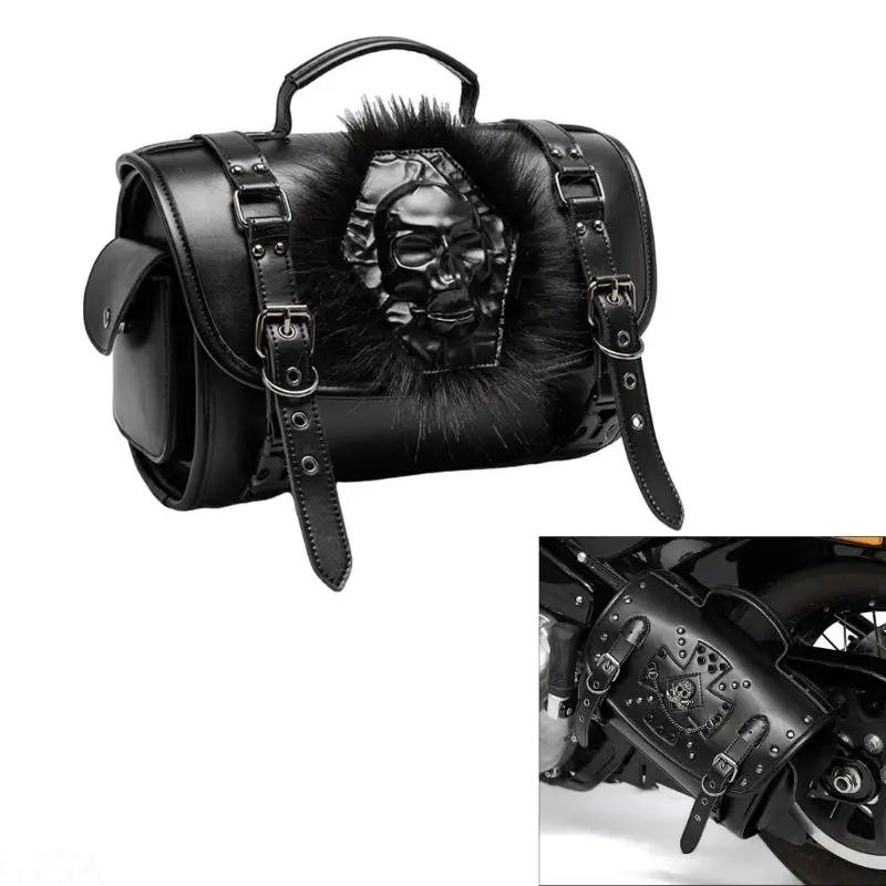 G7NA Wasserdichte Motorrad-Satteltasche mit Punk-Nieten-Dekoration und geräumigem Innenraum für tägliche Pendeln – Detail 9