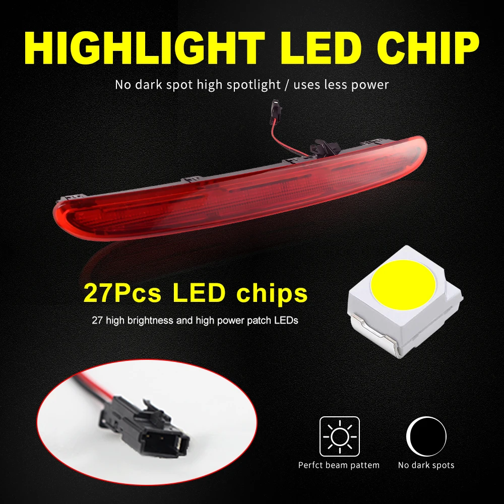 1PC Smoked/Red Lens Led High Mount 3rd Third Brake Stop Light Rear Tail Signal Lamp For Opel Vauxhall Astra J GTC OPC # 13372164