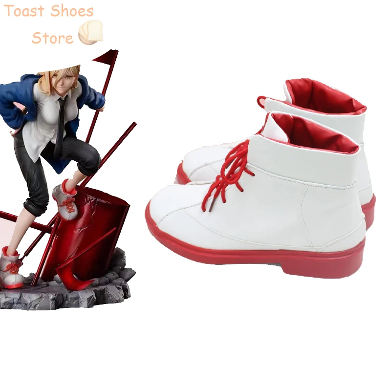 Chainsaw Man Anime Cosplay Sapatos, Sapatos de couro PU, Botas de Carnaval Halloween, Prop Costume Prop