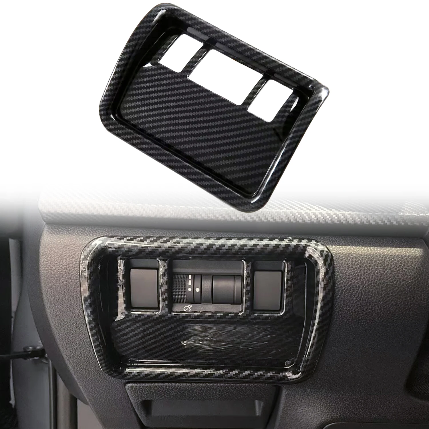 

For Subaru Crosstrek 2024 ABS Carbon Fiber Style Head Light Switch Cover Trim Car-Styling Interior Parts Accessories