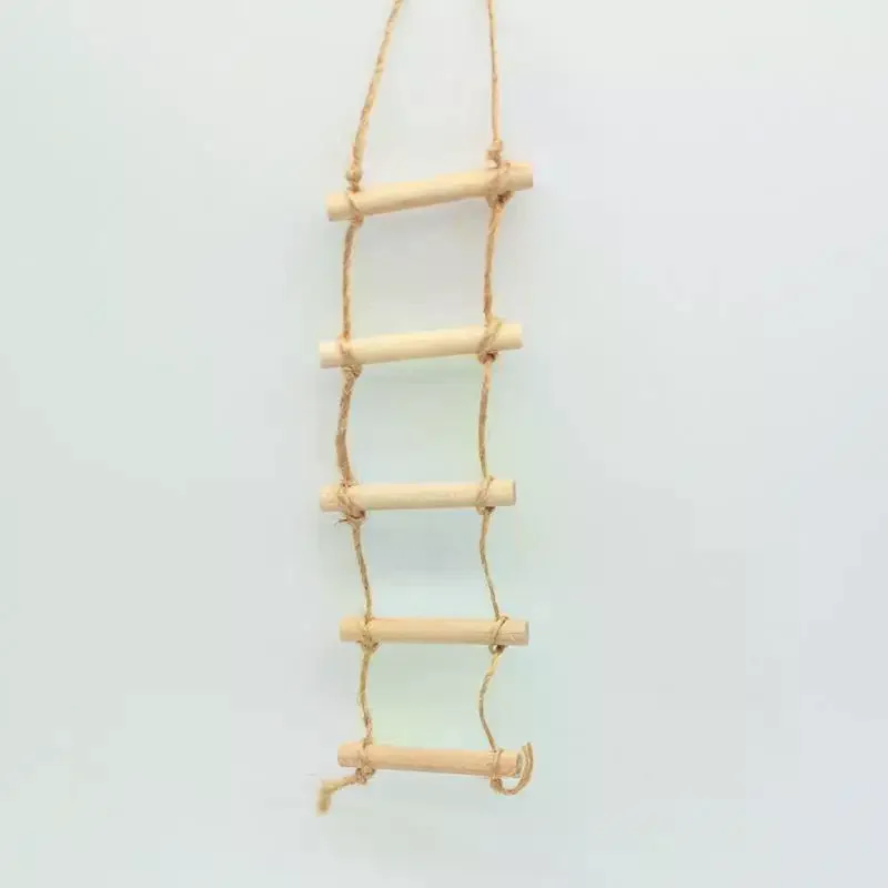 1 قطعة دمية صغيرة خشبية حبل القنب سلم معلق الحيوانات الأليفة البستنة مصغرة المشهد نموذج اللعب بيت الدمية الملحقات #5