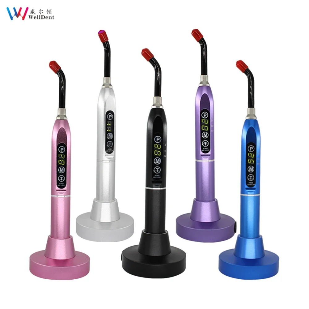 Dental Curing Light Rechargeable LED Wireless Metal  Resin Solidify Lamp Dental Equipment Cordless US/EU Pulg 1500mW/cm2