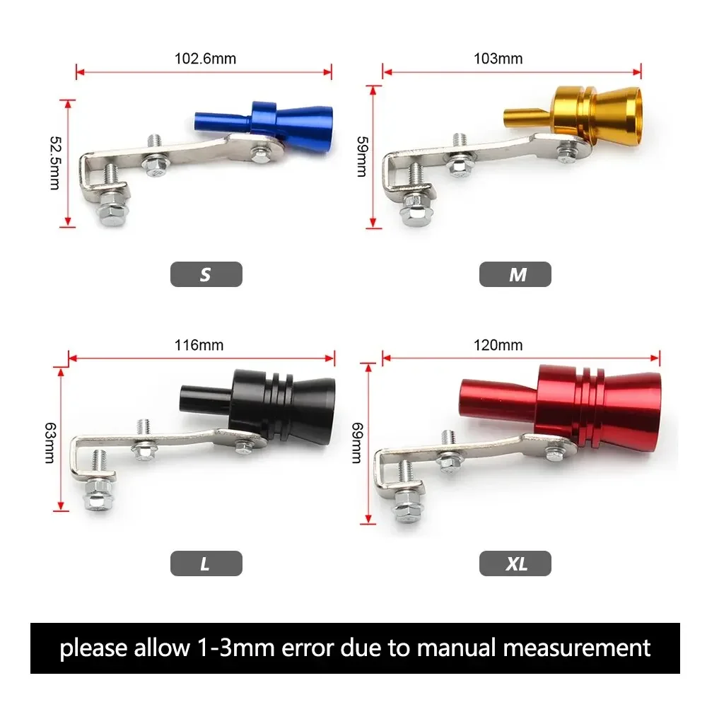 Hot sale 1PC Simulator Whistler UniversalExhaust Fake Turbo Whistle Pipe Sound Muffler Blow Off Car Styling Tunning S/M/L/XL