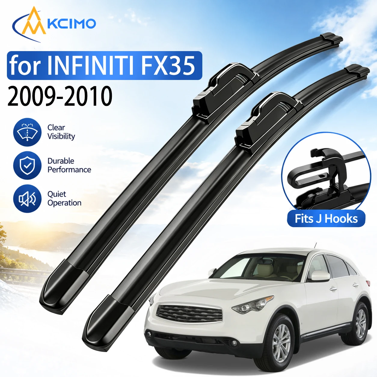 2Pcs Front Windshield Wiper Blades Kit 24