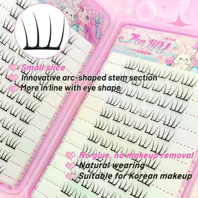 Stylish False Eyelashes Inspired Design Comic Fluffy Clustered Slender Self-Adhesive Segmented Lashes Perfect For Everyday