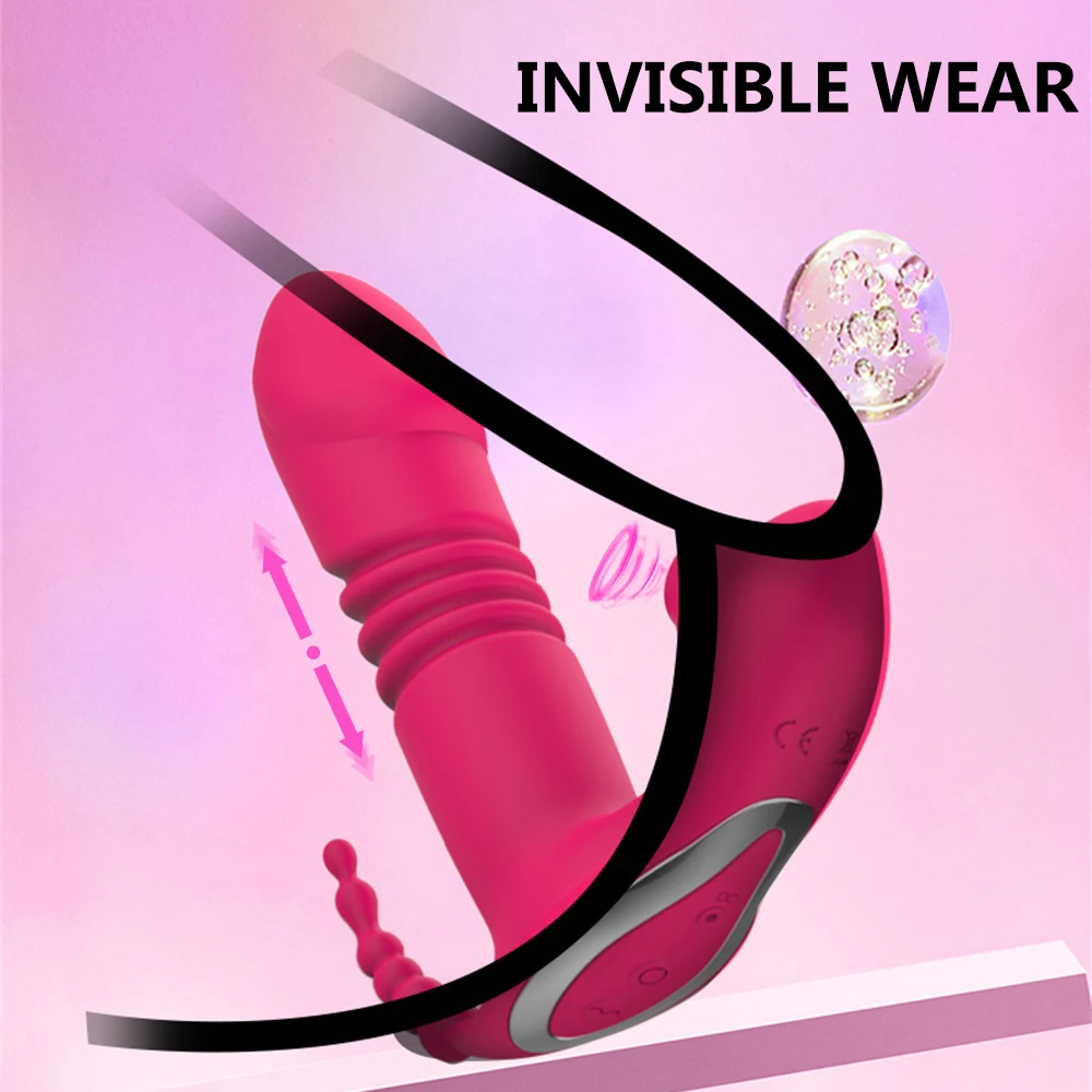 Sucking Clitoris Vibrator Women 3 In 1 Telescopic Wireless Control Clit Sucker 12 Speeds Female Wearable G-Spot Anal Stimulator