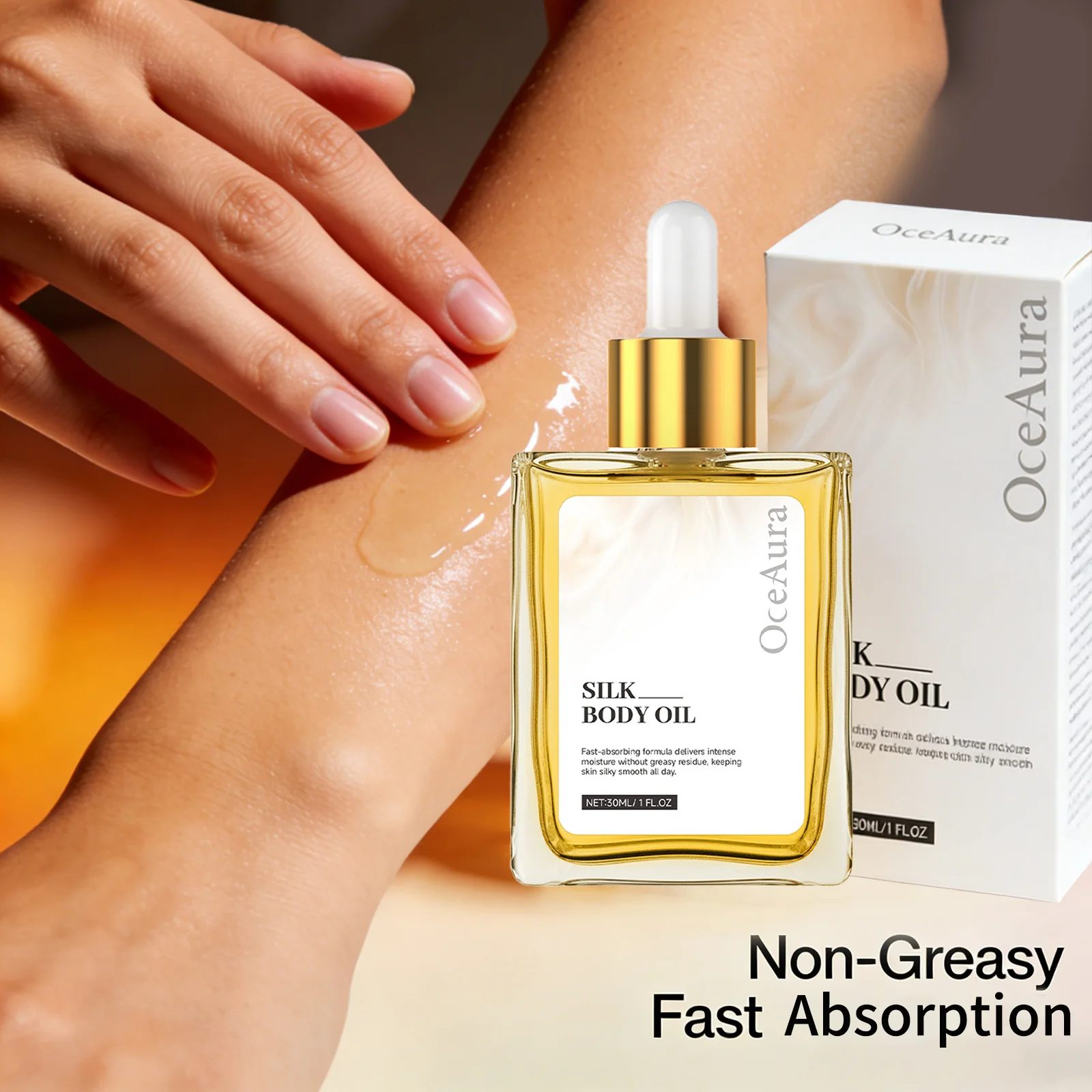 Silk Body Oil for Women Firming&Anti-Aging Treatment for Crepey Skin Hydrating Moisturizer with Organic Scent Luxurious Dry Oil