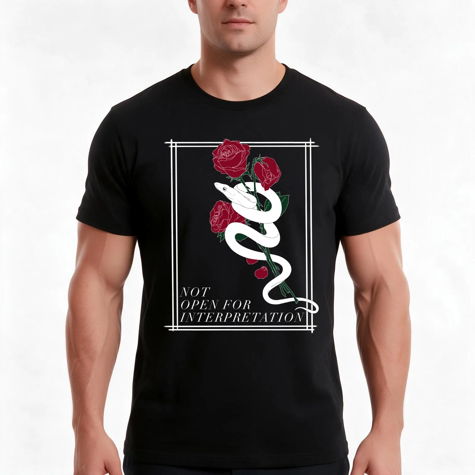 T-shirt « Non ouvert à l’interprétation », t-shirt décontracté en coton pour l’été, haut ample de style streetwear, imprimé graphique vintage, 100 % coton.