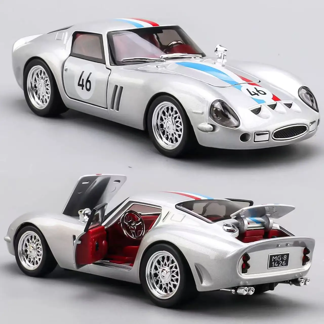 

1:32 250 GTO Alloy Sports Car Model Diecasts Metal Track Racing Vehicles Car Model Sound and Light Simulation Childrens Toy Gift