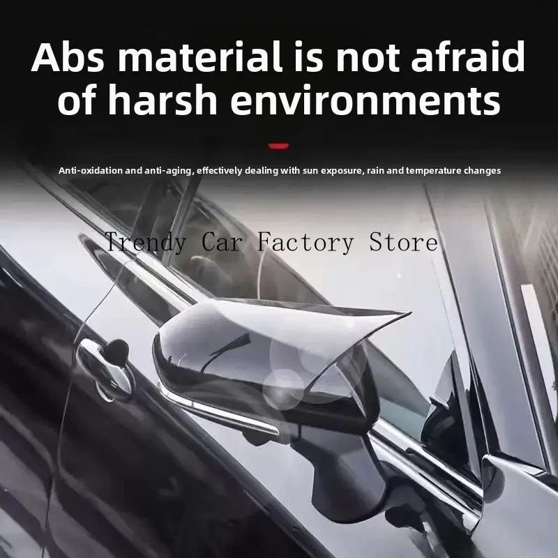 

Fit For 2018-2023 Car 2pcs Ox Horn Side Wing Rearview Mirror Cover Trim Decor Caps External Accessories