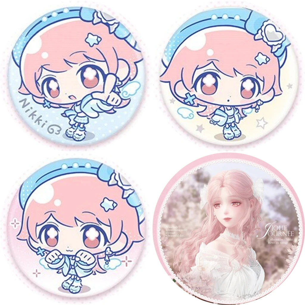 58mm Game ‌Infinity Nikki‌ Momo‌ Cosplay COSTUME Badge Pin SPTE Tinplate Brooch﻿ Prop Gift