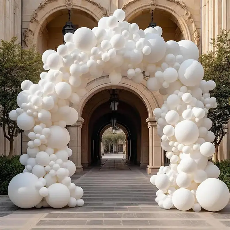 108pcs 18/12/10/5 Inch White Latex Balloon Garland Arch Kit For Wedding Bridal Shower Graduation Birthday Party Decoration