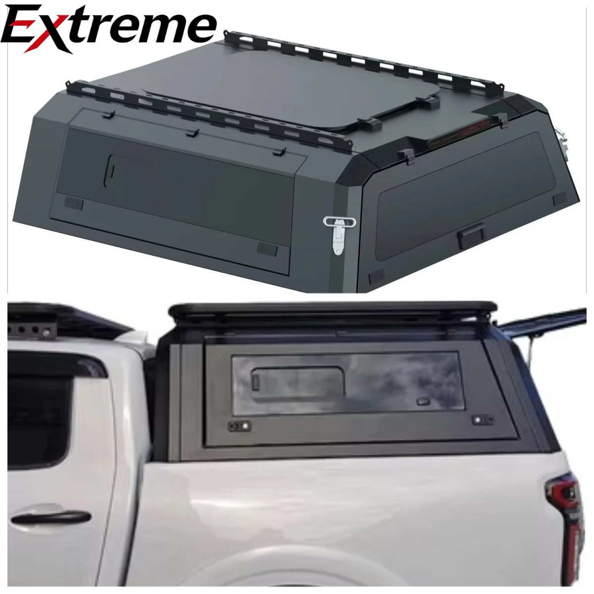 Aluminum Black Cover Pickup Truck Canopy Hardtop with Locking & Waterproof Function for Chevy Colorado