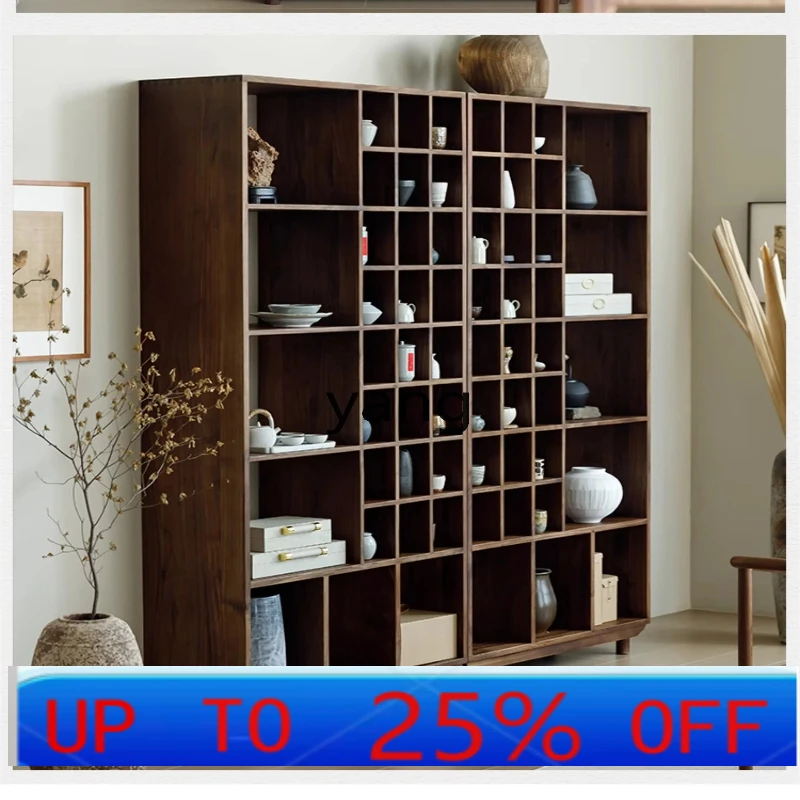 LHH black walnut bogu rack tea cabinet tea set rack new Chinese style