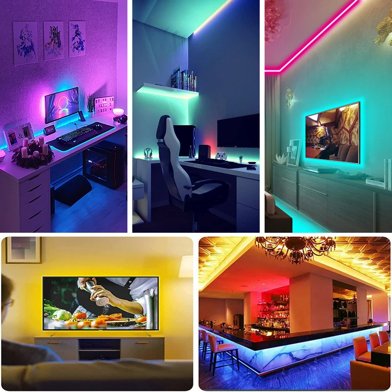 شريط إضاءة LED لشريط التلفزيون ، مرن ، 3 مفاتيح تحكم ، USB ، 5 فولت ، RGB ، تزيين الحفلات المنزلية