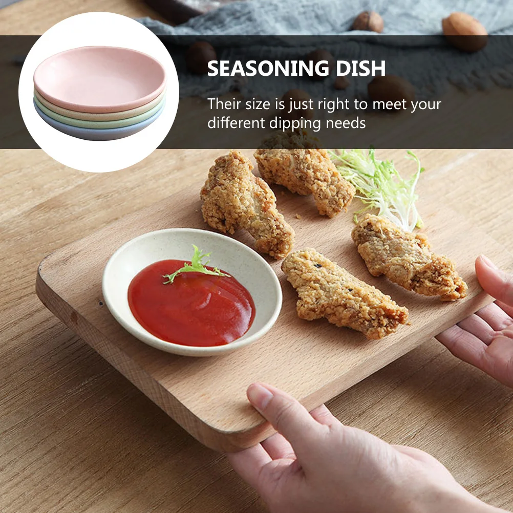 

12pcs Plastic Seasoning Dish Set Round Sauce Plates for Mustard Dipping Soy Appetizer Home Kitchen Party Gifts