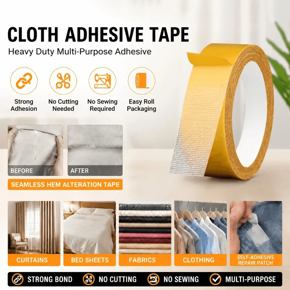 Double Sided Powerful Adhesive Fixation Tape Heavy Duty Translucent Mesh Waterproof Traceless Powerful Tape