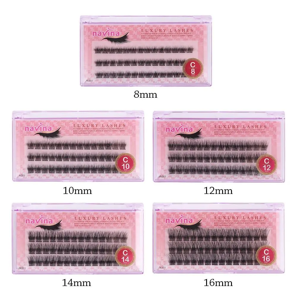 42 Cluster/scatola Definizione audace Ciglia finte Estensione ciglia individuali naturali annodate lunghe/senza nodi