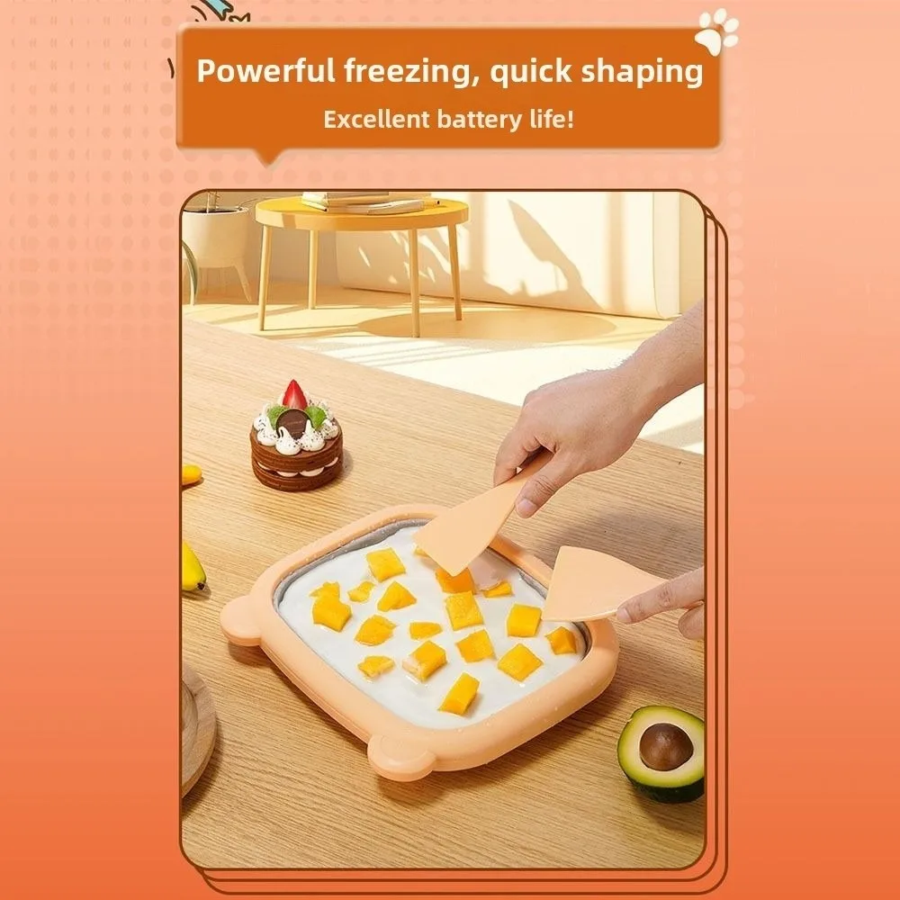 Cute Bear Rolled Ice Cream Maker DIY No Electricity Required At Home Rolled Ice Cream Kit Rolled Ice Cream Tray