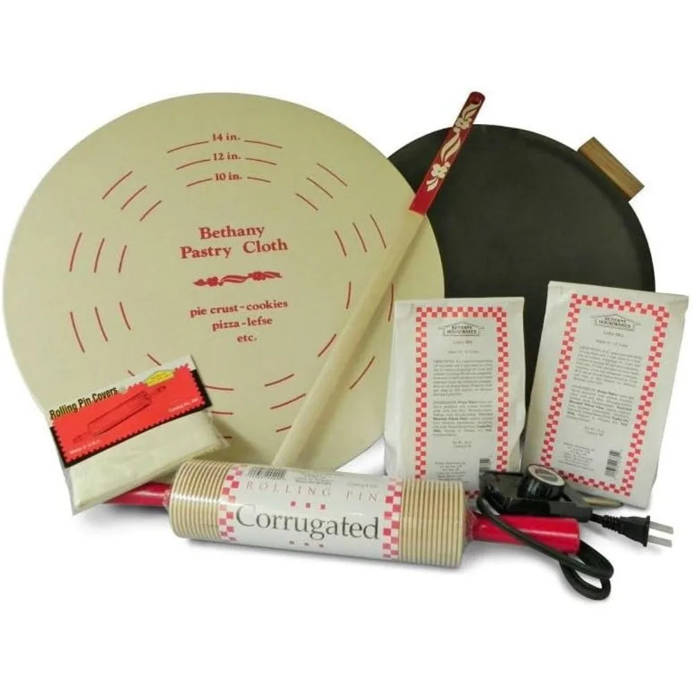 8 Piece Lefse Starter Kit, Non-stick Grill