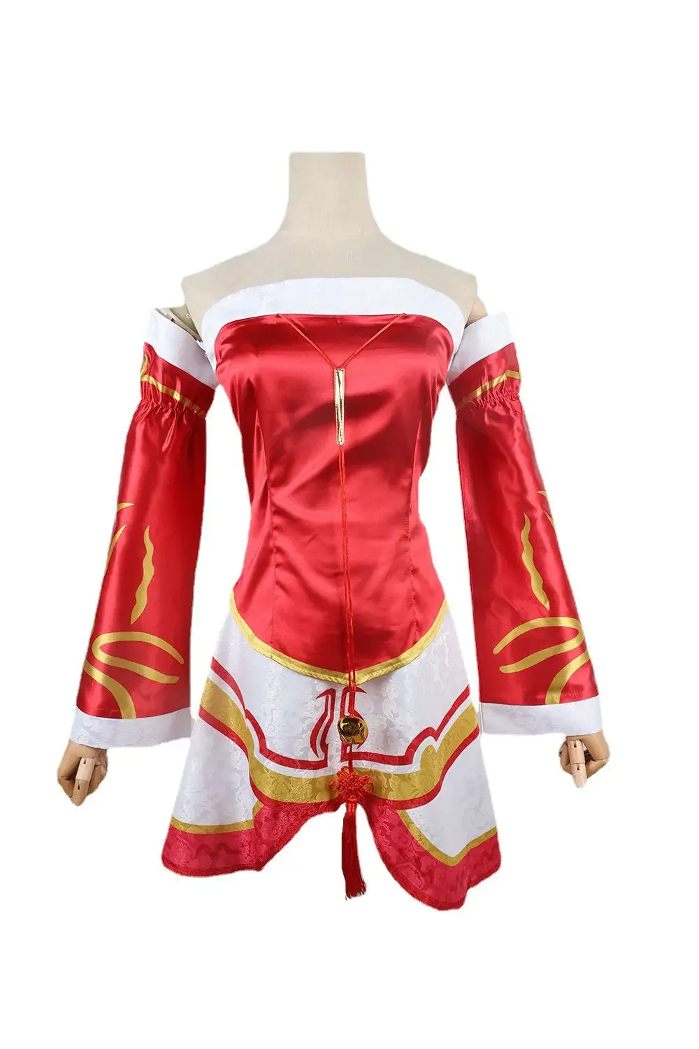 Game LOL Ahri Nine Tailed Fox Role Playing Costume Wig Anime Sexy Woman Red Dress Christmas Carnival Party Kimono Uniform Set