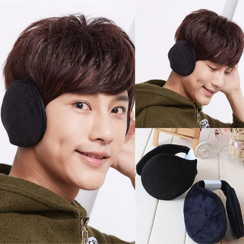 4 BH earmuff hangat tebal pria wanita, penutup telinga perlindungan mewah penutup telinga bersepeda bulu domba tahan angin musim dingin