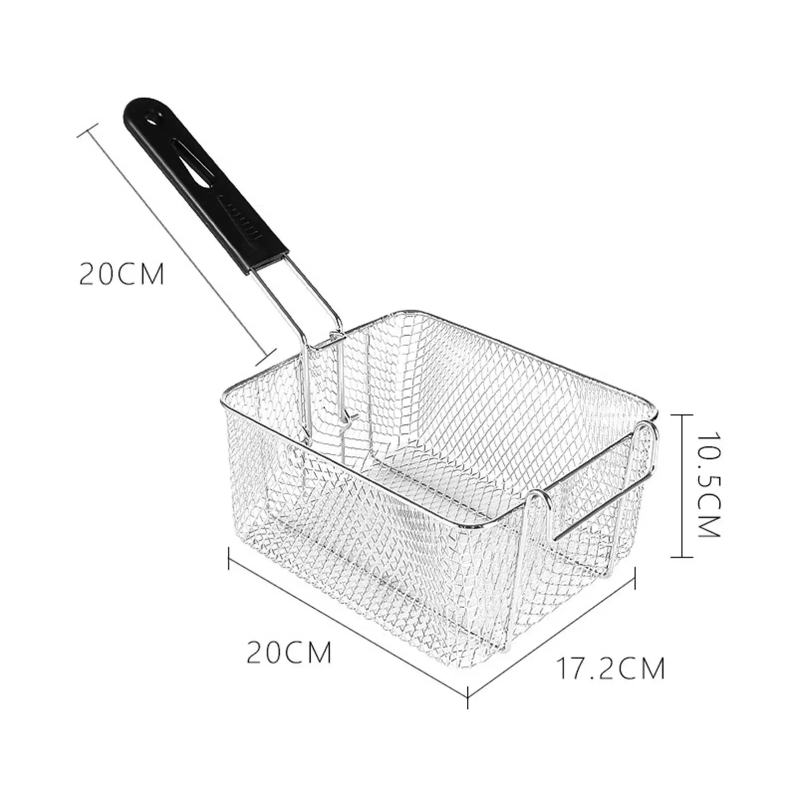 Fryer Basket Hanging Cooking Tool French Fries Basket Square Fryer Basket for Chips Onion Rings Chicken Wing Kitchen Home