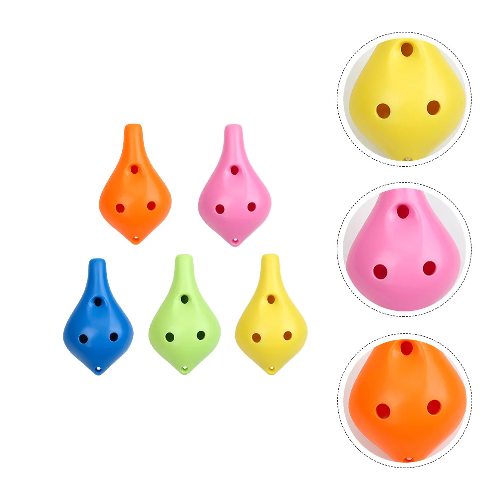 5 Pcs Ocarina Student Balmy Food Grade Abs Plastic Raw Material Music Instrument