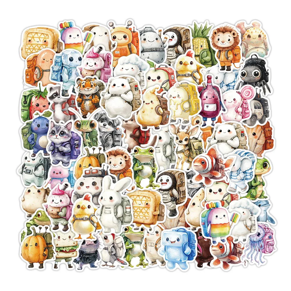 50 sztuk naklejek z postaciami z kreskówek, seria zwierzęca, do dekoracji plecaków, naklejki DIY na telefon, kubek na wodę, wodoodporne.