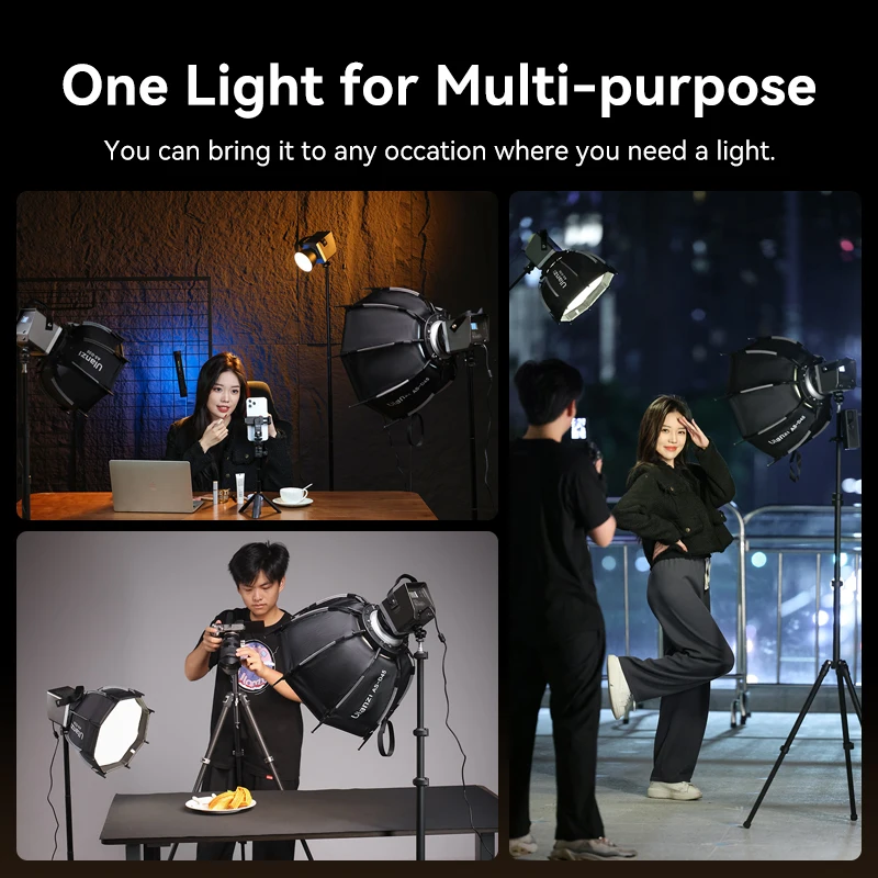 Ulanzi LT005 60W Bi-Color COB Video Light 2700-6500K with Lighting Effects Photopraphic Studio Light for Camera Vlog Livestream