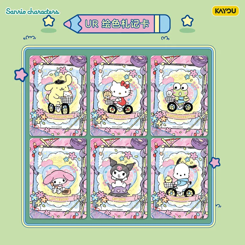 KAYOU Sanrio Hello Kitty Kuromi Cinnamoroll Pochacco Hangyodon  Anime Figure Toys Peripheral Game Collection Card  Birthday Gift