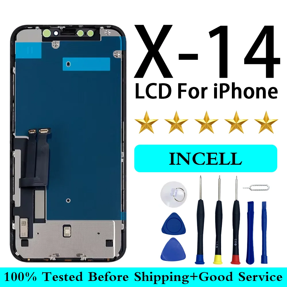 

100% incell ЖК-дисплей для iPhone X XR XS Max, дисплей, сенсорный экран, заменяемый с 3D сенсорным дисплеем для iPhone 11 12 Pro Max 13 14 LCD