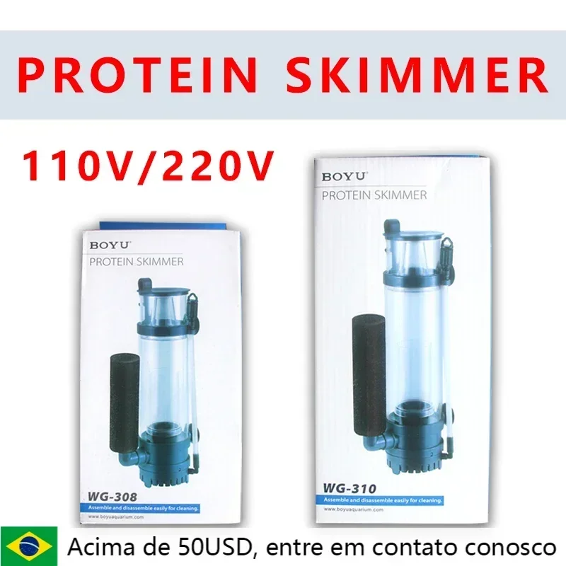 BOYU Protein Splitter Water Protein Skimmer Pump100-150L Marine Saltwater Aquarium Accessories 220V WG-308 6W / WG-310 8W