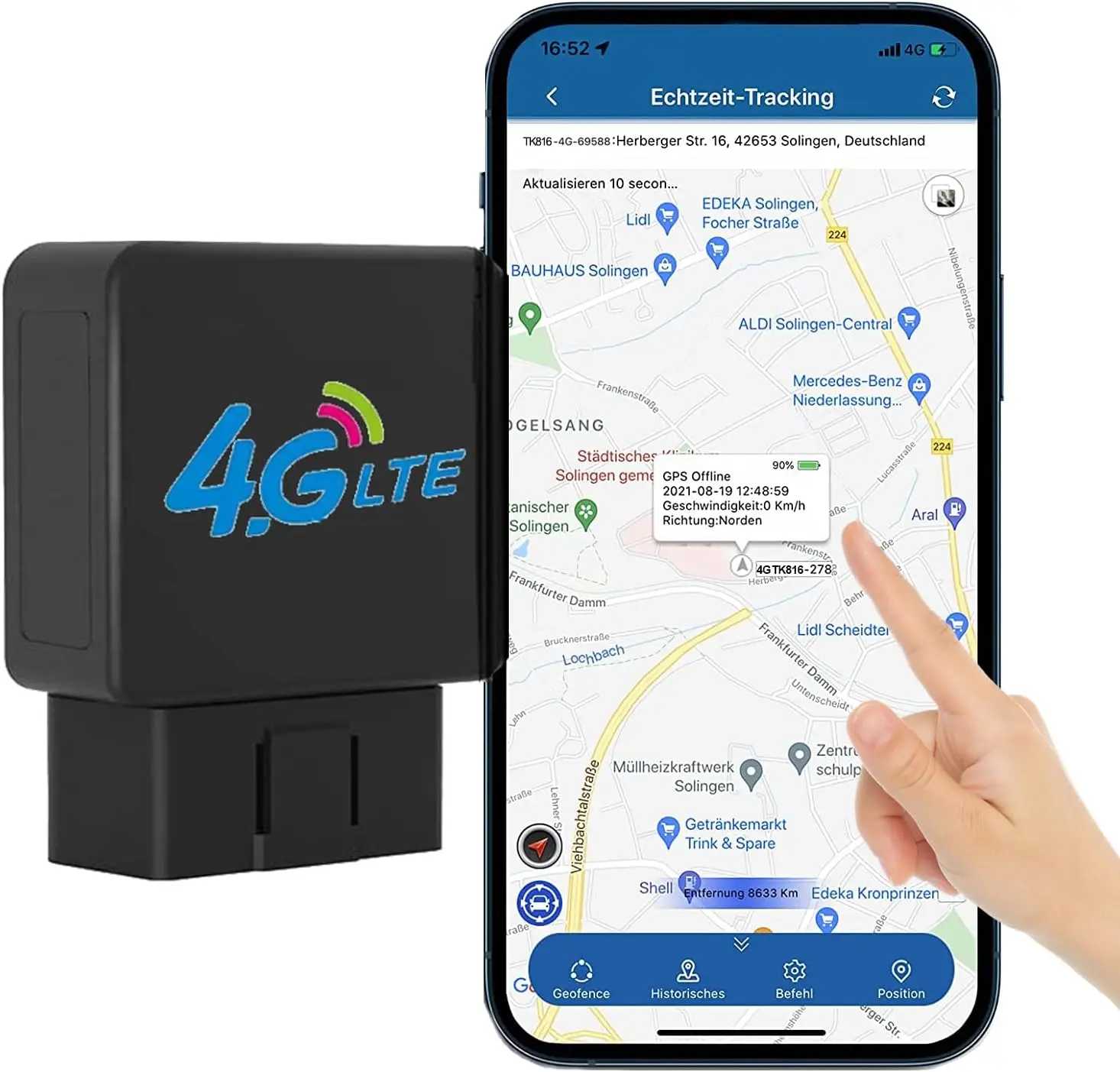 OBD2 global 4G GPS Tracker Free APP Real-time Positioning Locator for universal vehicle Plug and Play for Transportation Team
