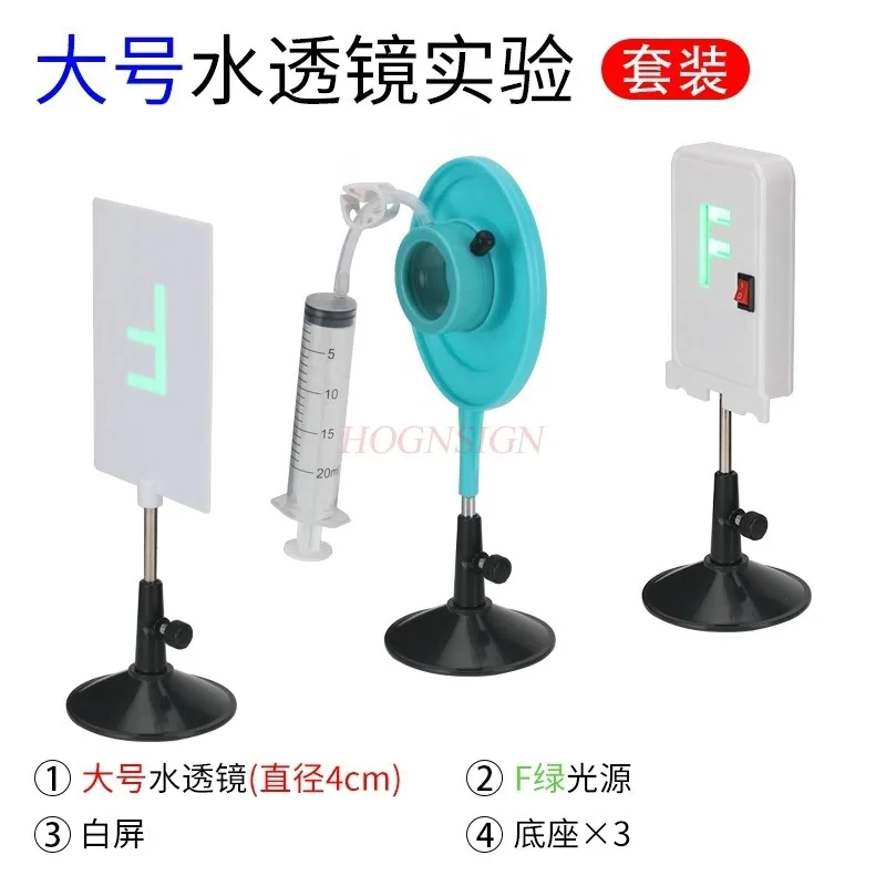 1set Water lens optical experiment, myopia and farsightedness simulation, lens imaging law, matching optical tool holder