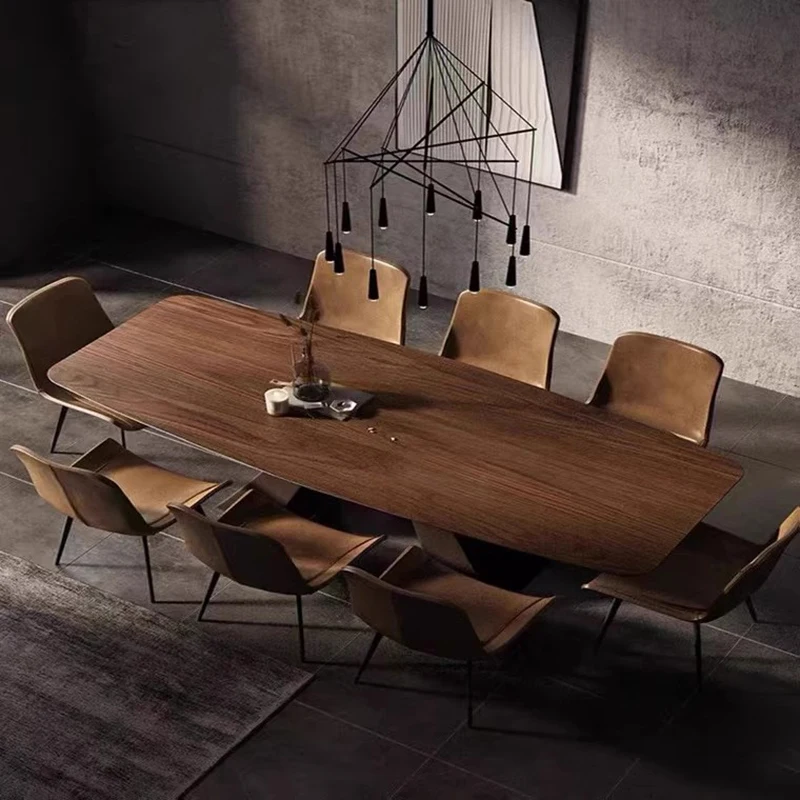 Large Table Dining Modern Simple Wooden Industrial Extended Study Home Furniture Luxury Conference Mesas Comedor Bar Kitchen JGY