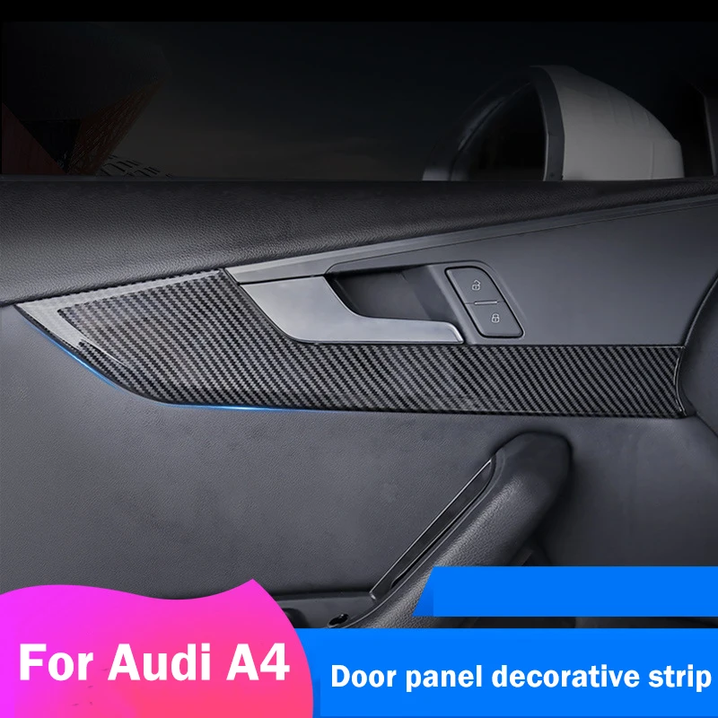 

ABS Carbon fiber 4PCS For Audi A4L A5 2017-2024 Modified Interior Door Panel Door Handle Decorative Sticker