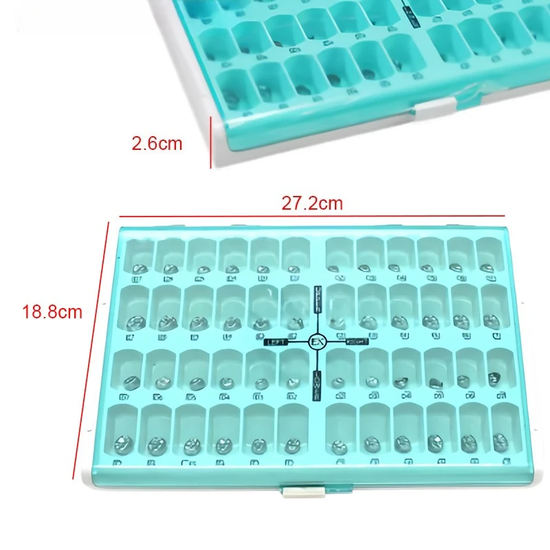 48 Position Kids Dental Primary Molar Temporary Crowns Stainless Steel Pedo Molar Crown Refill Kit For Kids 1st 2nd