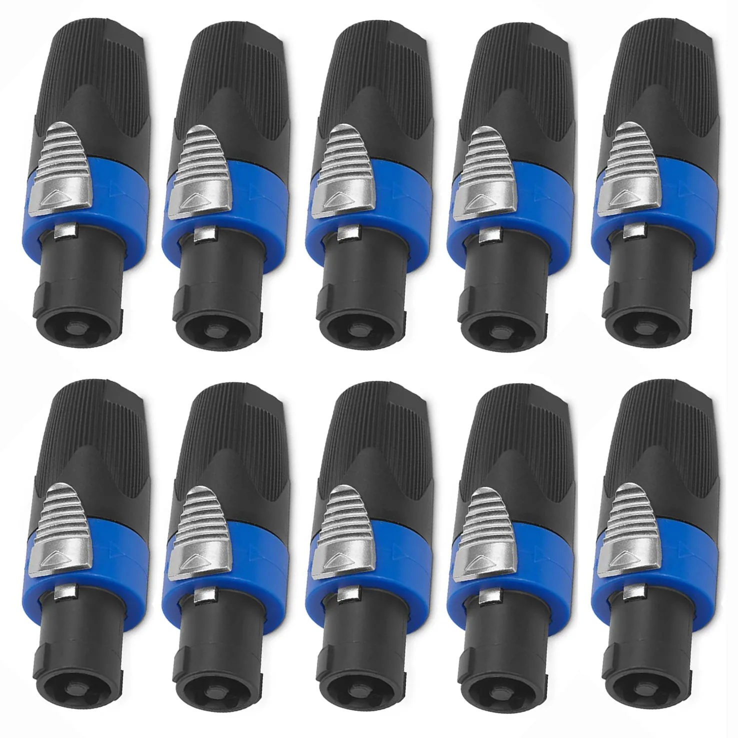 10PCS 4-Pole 4Pin NL4FC Speaker Connector Ohm Jack Plug Audio Cable Adapter Twist Lock Speakon NL4FC NL4FX, NLT4X NL2FC Blue