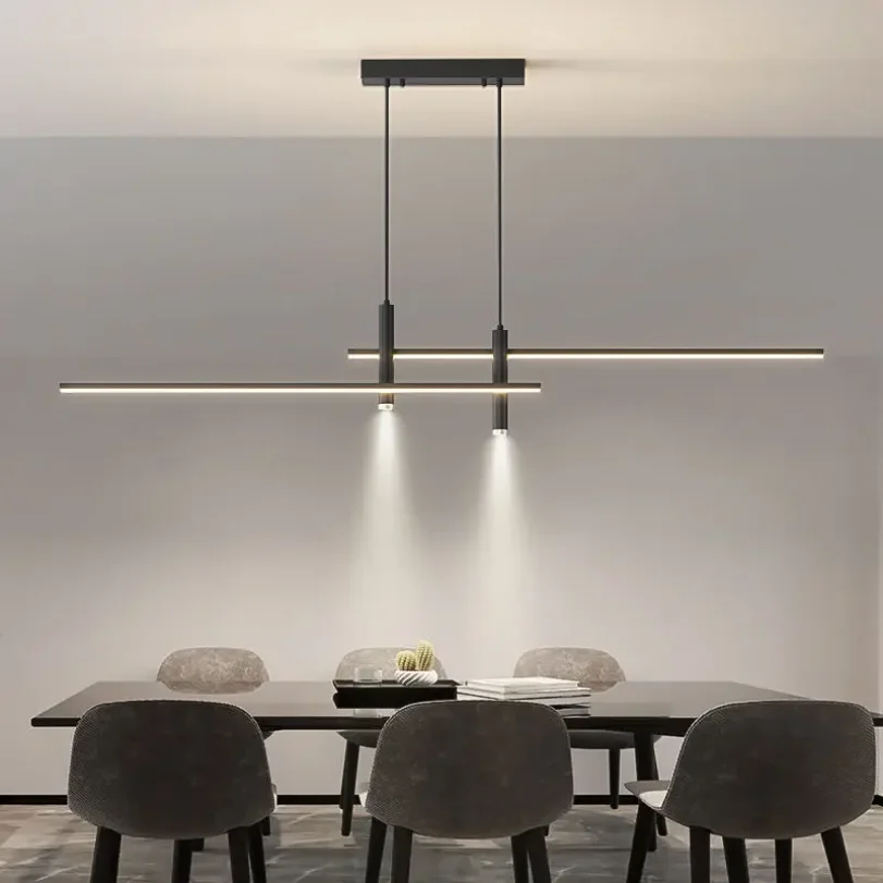 

Led Long Pendant Light for Kitchen Dining Room Island Hanging Lamp Study Room Modern Decoration Ceiling Chandeliers Linear