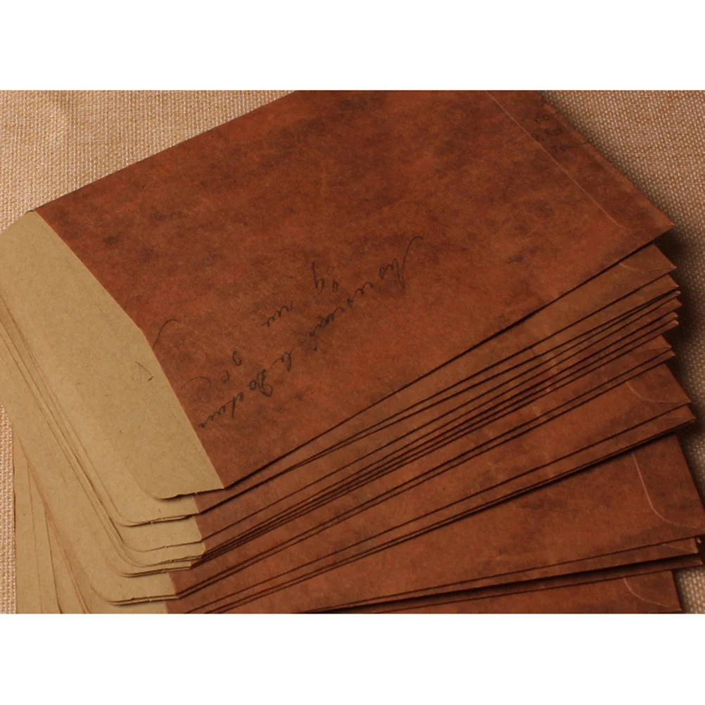 10Pcs Brown Kraft Paper Envelopes Practical Storage for Coins Checks Gift Cards Retro Envolopes