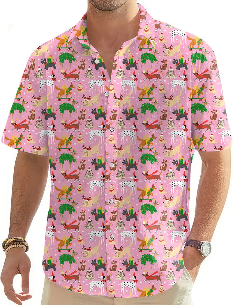 

Men's Shirt Hawaiian Style 2026 Summer New 3D Men's Pattern Shirt Casual Fashion Lapel Casual Beach Women's Couple Shirt