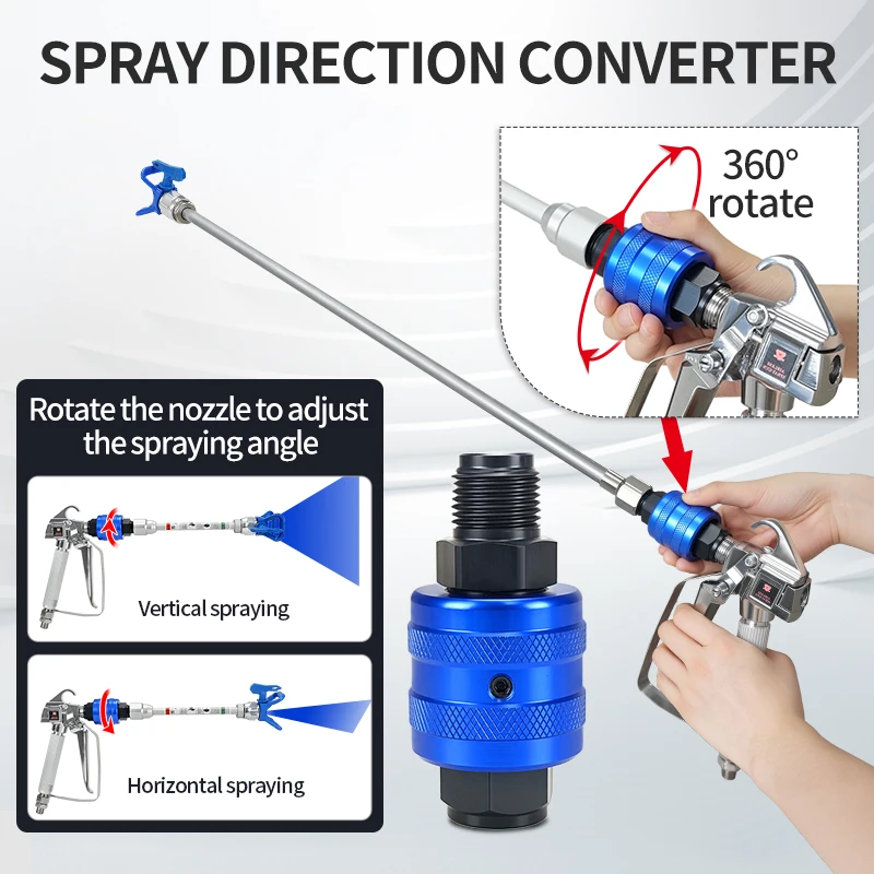 

Универсальный адаптер, вращающийся на 360° разный угол, поворот вентилятора, безвоздушный распылитель краски, поворотный удлинитель, контроллер