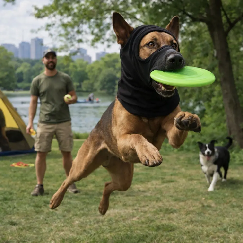 

Elastic Dog Face Mask Soft Warm Anti-Freezing Dog Calming Earmuffs Breathable Comfortable Pet Head Cover Outdoor Activity